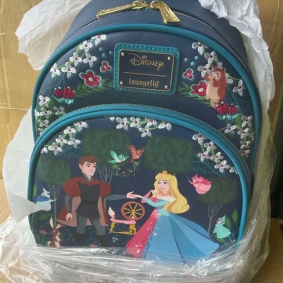 LOUNGEFLY  DISNEY  SLEEPING BEAUTY   BACKPACK  NWT . - Picture 2 of 4